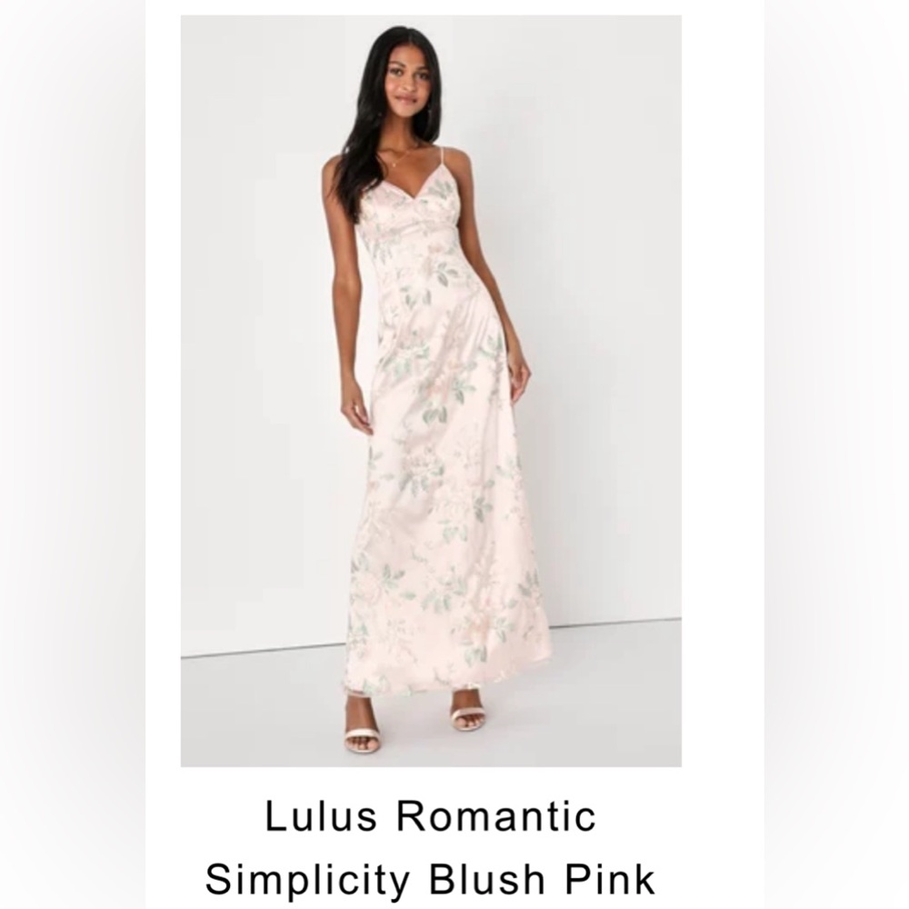 Lulus floral bridesmaid dress in blush pink (M)